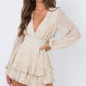 Princess Polly String Of Love Romper Beige US 4 (Worn Once!)
